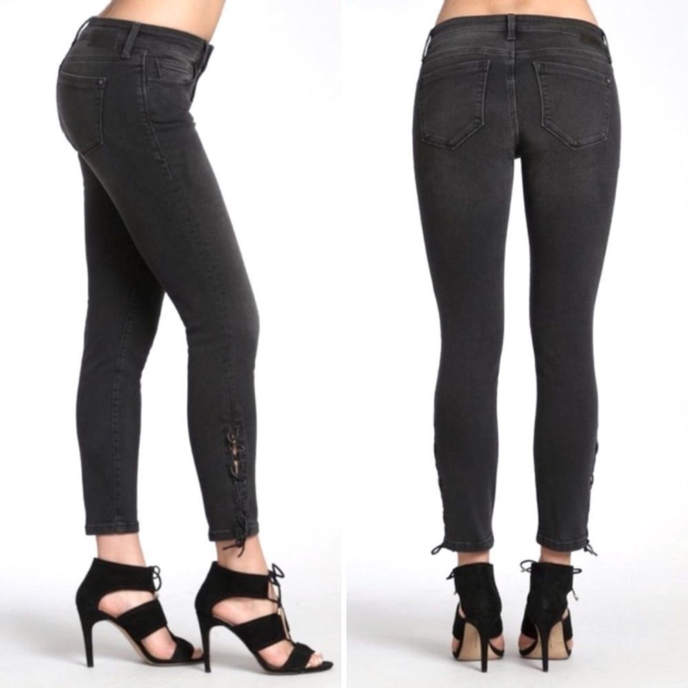 Mavi Jeans Co Black Alexa Mid Rise Lace Up Ankle Skinny Jeans Size 29